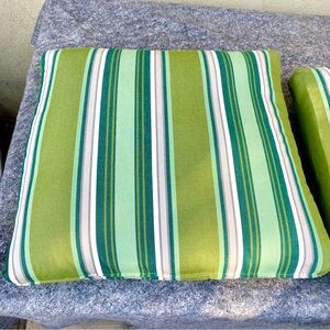 Sunbrella Foster Surfside Outdoor Striped Deco Seat Cushion 20”x20”